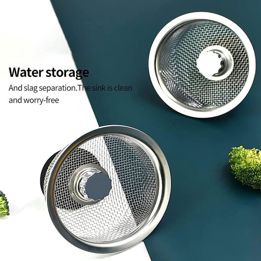 2Pcs Sink Filter Mesh Kitchen Stainless Steel Water Filter Washing Pan Separation Mesh Food Tea Separation Mesh