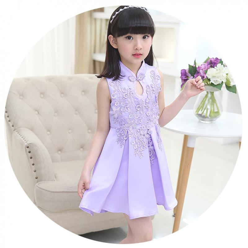 Children's Clothing Girls' Dresses Summer Styles Children's Satin Cheongsam Dress Performance Clothes Chinese Style Girls