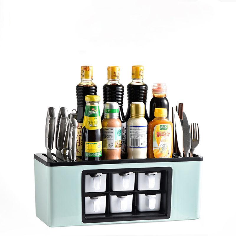 Kitchen Supplies Spice Box Cover Device Rack Storage Box Multi-function Spice Rack Knife Holder Spice Box Household Set