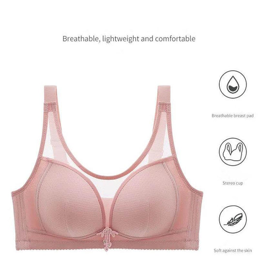 Large Size Underwear Women's Thin Section Big Breasts Show Small No Steel Ring Sexy Gathering Anti-sagging Top Support Tube Top Anti-glare Bra