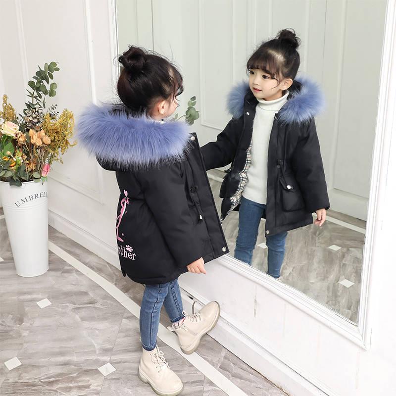 Girls Warm Winter Coat Fashion Long Kids Hooded Jacket Coat for Girl Outerwear Girls Clothes