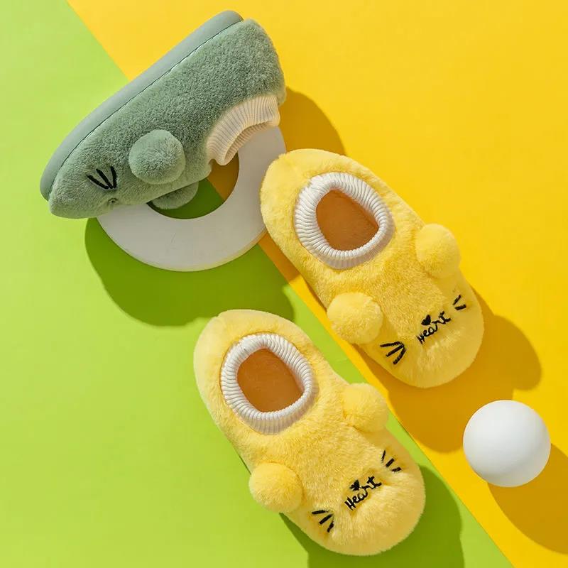 Autumn and Winter Cotton Slippers Cute Cat Design Cotton Slippers, Indoor Warmth Leisure and Entertainment, Flat Cotton Shoes