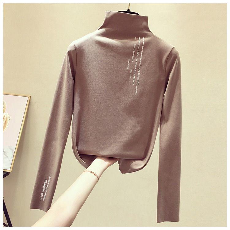 Women Long Sleeve Turtleneck Cotton Stretch Base Tops Bottoming Shirt