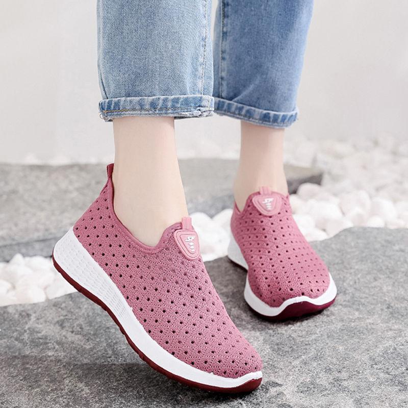 Mesh Shoes Women Summer Old Beijing Cloth Shoes Women's Shoes Breathable Hollow Mesh Casual Sneakers Women Middle-aged Mom Shoes