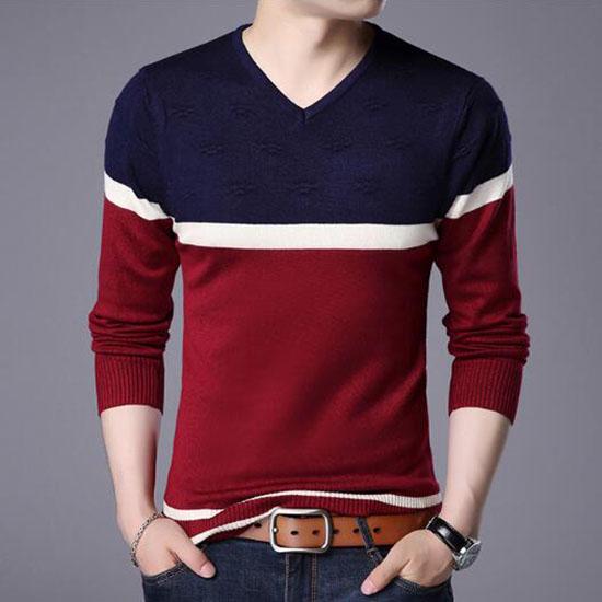 Sweater Mens Pullover Striped Slim Fit Jumpers Pull Homme Cashmere Sweater Casual Men Clothes