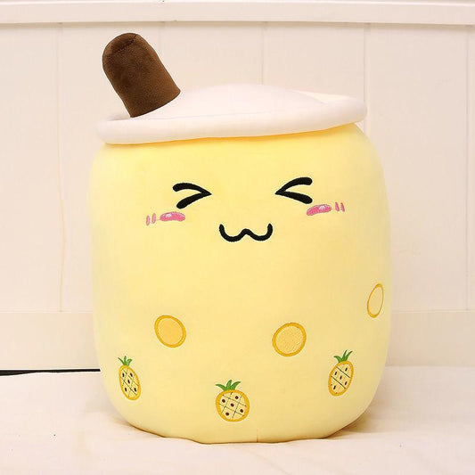 Real-life Bubble Tea Plush Toy Stuffed Food Milk Tea Soft Doll Boba Fruit Tea Cup Pillow Cushion Kids Toys Birthday Gift