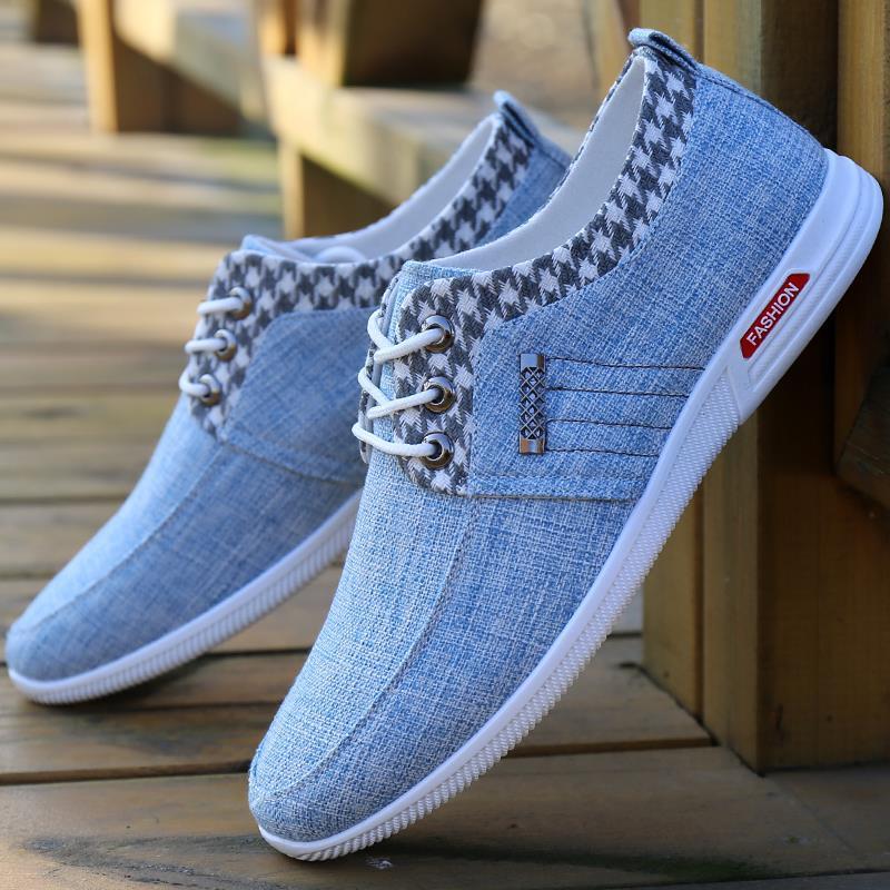 Spring Casual Men's Peas Shoes Trendy Old Beijing Canvas Shoes Korean Style Breathable Linen Shoes