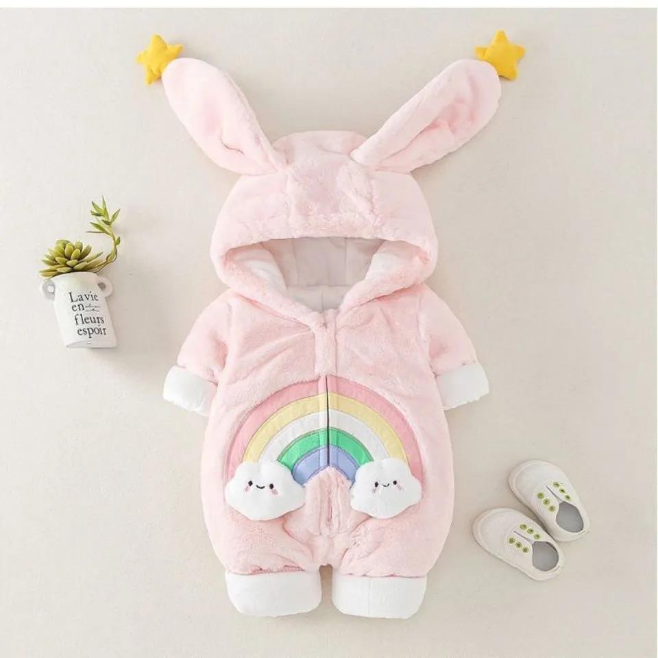 Baby Winter Clothes Autumn Winter Suit Cotton Padded Clothes Female Princess Goes Out To Hold Clothes Baby Thickened Lovely Winter One-piece Clothes