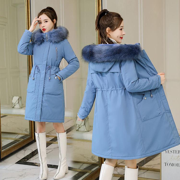 Winter Thick and Warm Women's Cotton-padded Jacket, Fashion Plus Velvet Mid-length Cotton-padded Jacket