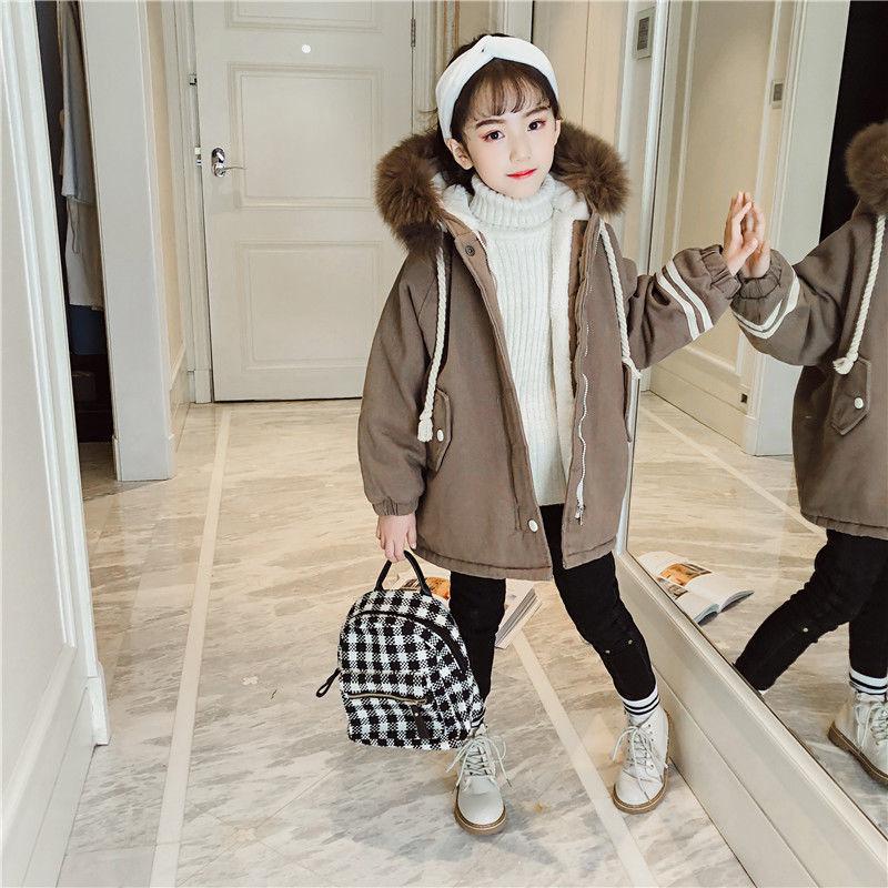 Girls Keep Warm Winter Korean Style Quilted Padded Jacket Women's Mid-length Cotton Coat