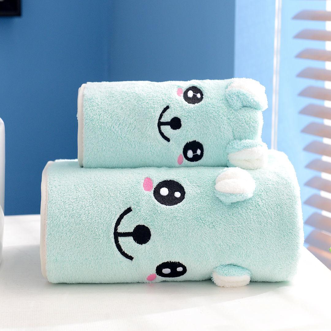 Household Cute Bath Towel Towel Set Pure Cotton Super Soft Absorbent Bath Cartoon Towel Fabric Skin-friendly Soft and Absorbent