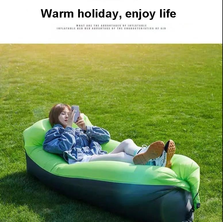 Portable Outdoor Lazy Inflatable Sofa Camping Inflatable Bed Park Air Bed Sleeping Pad