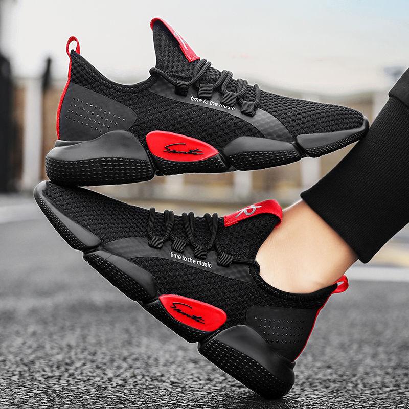 Men's Shoes Spring and Summer Breathable Deodorant Mesh Shoes Student Trend All-match Sports Casual Shoes Men's Flying Shoes