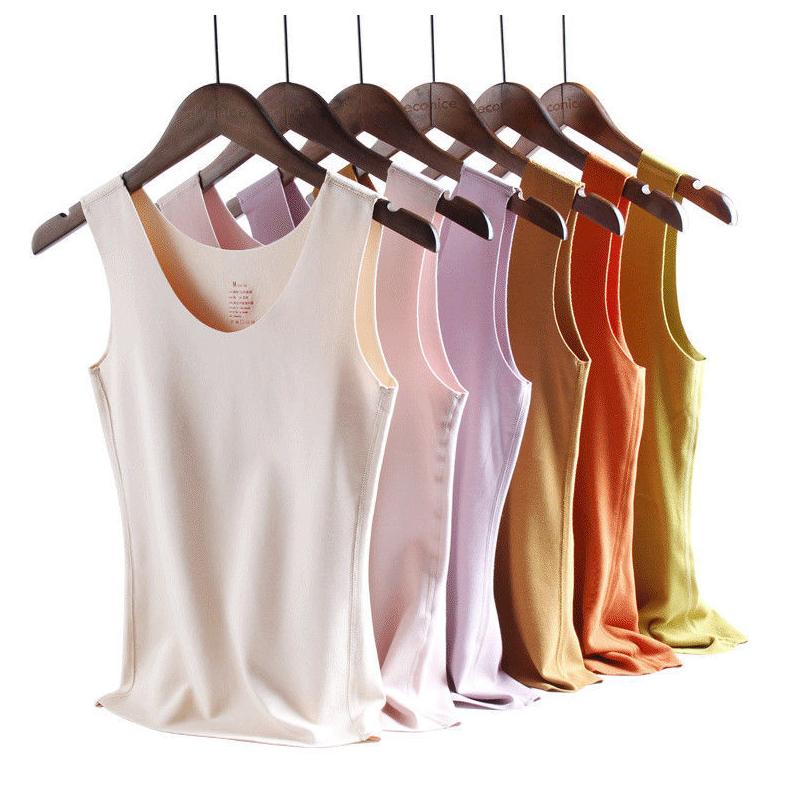 Thermal Underwear Women Inner Wear Crew Neck Tank Tops Winter Warm Wool Thermo Tops Xxxl Sleeveless Body Vest Slim Undershirt