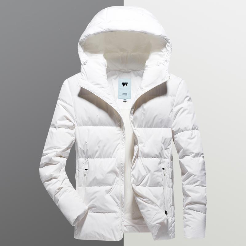 Fashionable Hooded Quality Men's Down Jacket Young and Middle-aged Cold-proof Warmth Thick Real White Duck Down Jacket