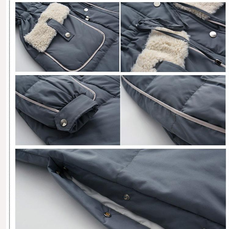 Women's Padded Jacket Mid-length Loose Waist Coat Women's Large Fur Collar Bread Jacket