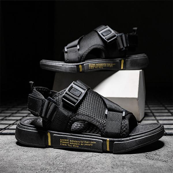 Men's Summer Casual Sandals Non-slip Breathable Black Slippers