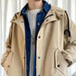 Spring and Autumn New Windbreaker Men's Mid-length Korean Version Trend Loose Casual Coat Tide Brand Handsome Hooded Jacket