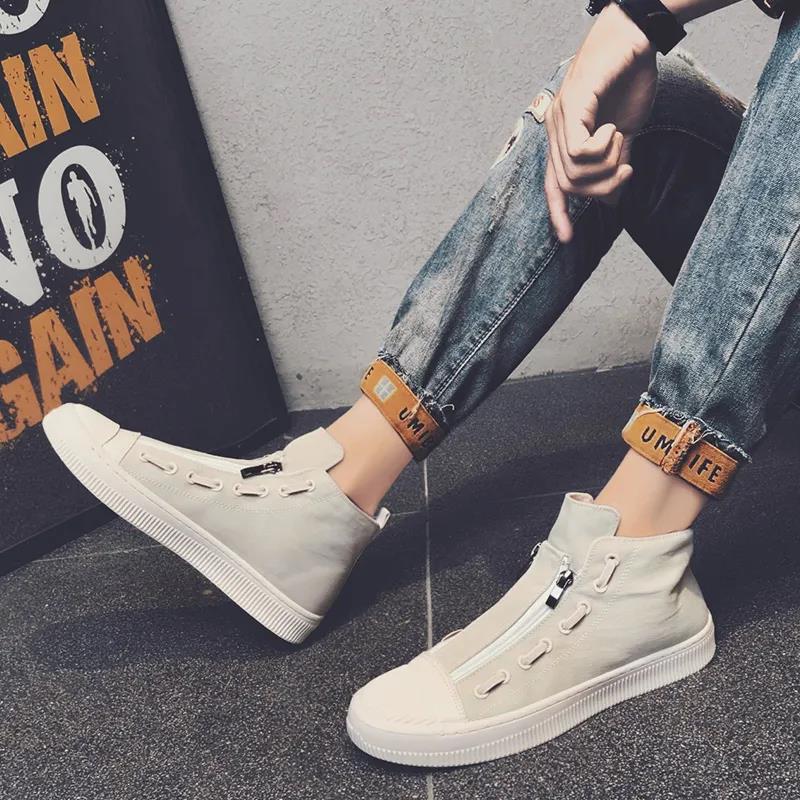 Summer Men's Trendy Shoes Korean Style All-match Casual Shoes Lazy One-foot High-top Sneakers