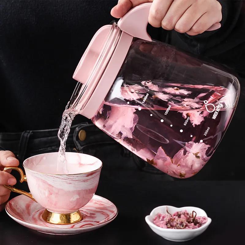 Cold Kettle Glass High Temperature and Thickening Large Capacity Household Water Bottle Set Boiling Water Glass Bubble Kettle