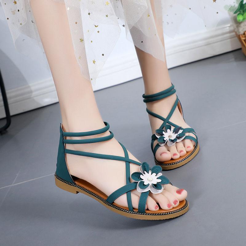 All-match Sandals Women's Shoes Flat Shoes Beach Shoes Summer Roman Shoes Flat Sandals Light Sandals Ladies Flat Sandals