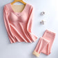 Women Two-color Double-sided Non-marking Cationic Heating Thermal Underwear Brushed Velvet Suit