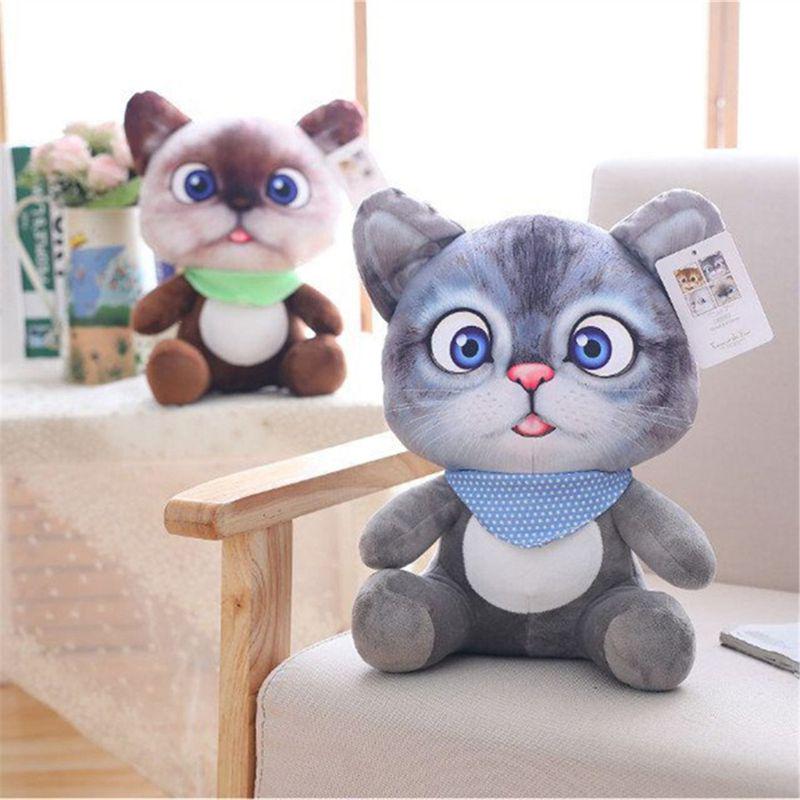 New Cute Kids Doll Soft 3D Simulation Stuffed Cat Toys Sofa Pillow Cushion Plush Animal Cat Dolls