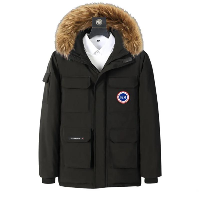 Winter Big Goose Down Jackets Men's Fashion Fur Collar Mid-length Thick Plus Down Jacket Korean Version