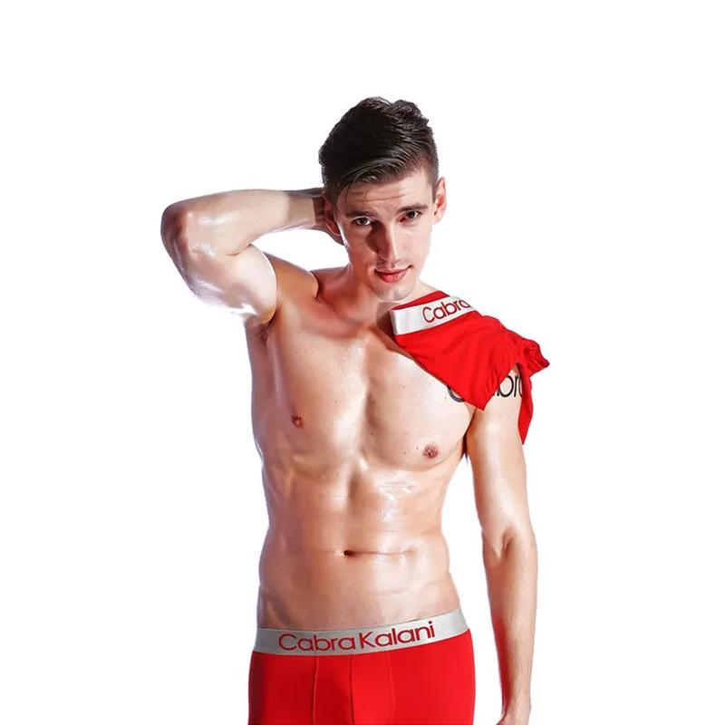 3 Packs Men's Underwear Red Boxer Shorts Large Size Loose and Breathable Boxer Briefs Mid-waist Solid Comfortable Boxer Panties Modal Underpants