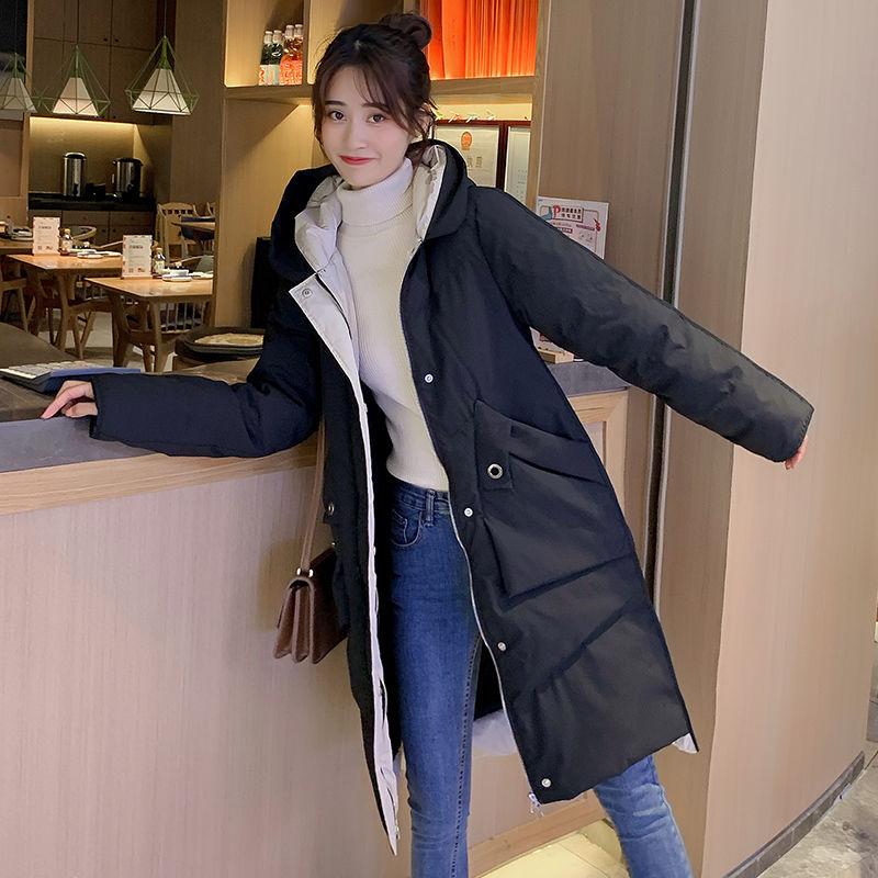 Women's Winter Cotton-padded Jacket Women's Mid-length Hooded Cotton-padded Jacket Slim Slimming and Thickening Warm Winter Cotton Jacket Women