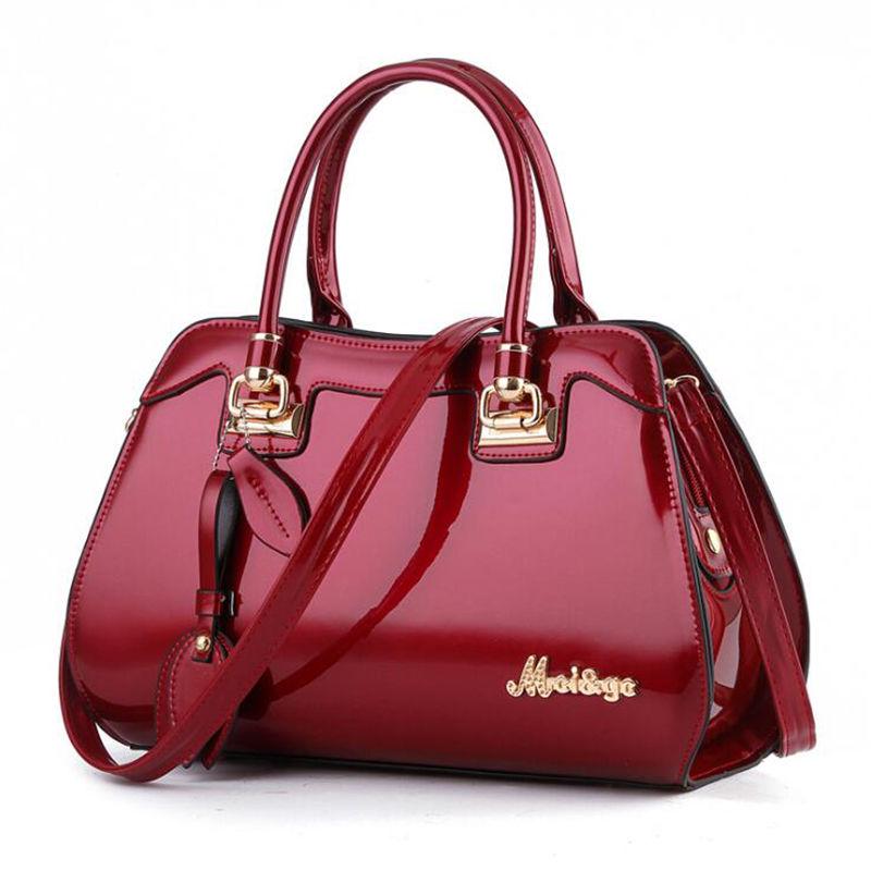 Trendy wild Patent leather bag Genuine Leather Woman bag European and American style handbag