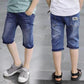 Children's Denim Shorts Five-point Pants Summer Small Medium and Big Children's Denim Pants Slim Casual Cropped Trousers