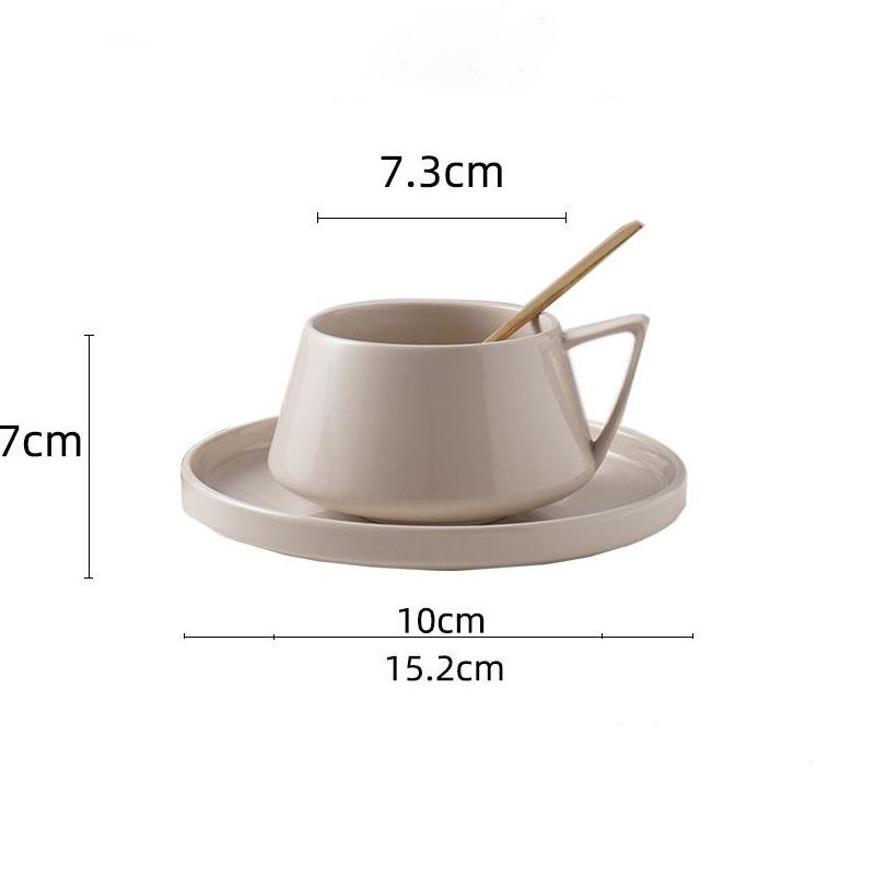 Net Red Simple Coffee Cup Emerald Mug Small Exquisite Instant Cup and Saucer Afternoon Tea Set Fresh 220ml