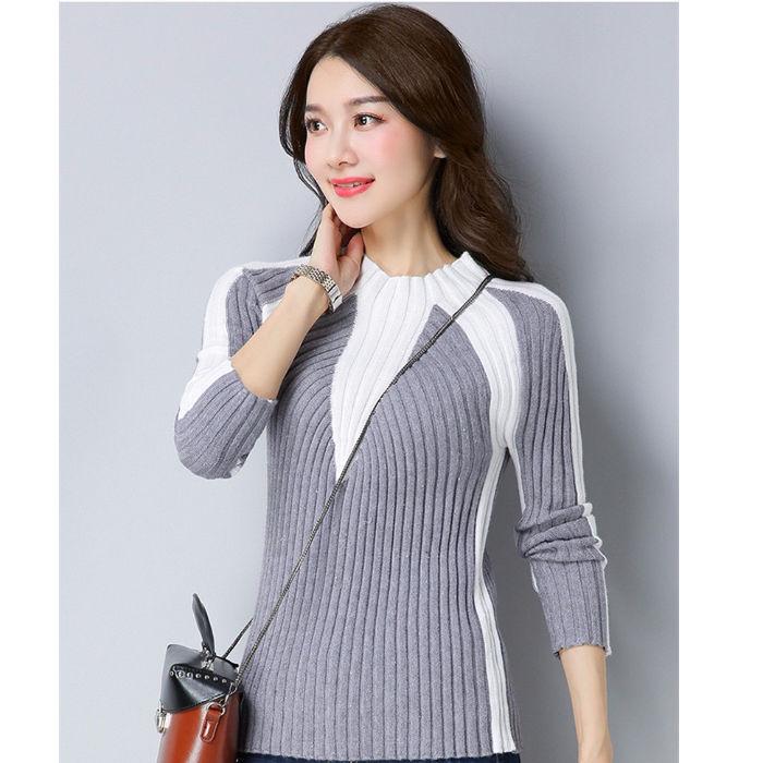 Large Size Sweater Woman Medium and Long Section High Collar Sweater Winter Knitting Sweaters