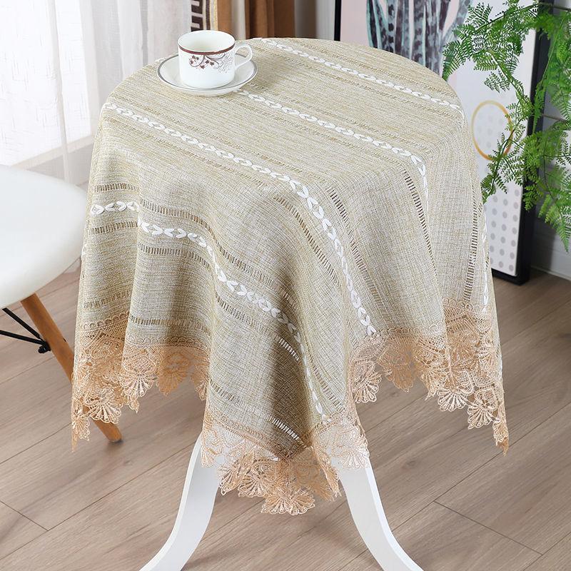 Lace Nordic Minimalist Style Tablecloth Light Luxury Rectangular Round Table Blue Small Round Tablecloth Chinese Coffee Table Cover Cloth Towel