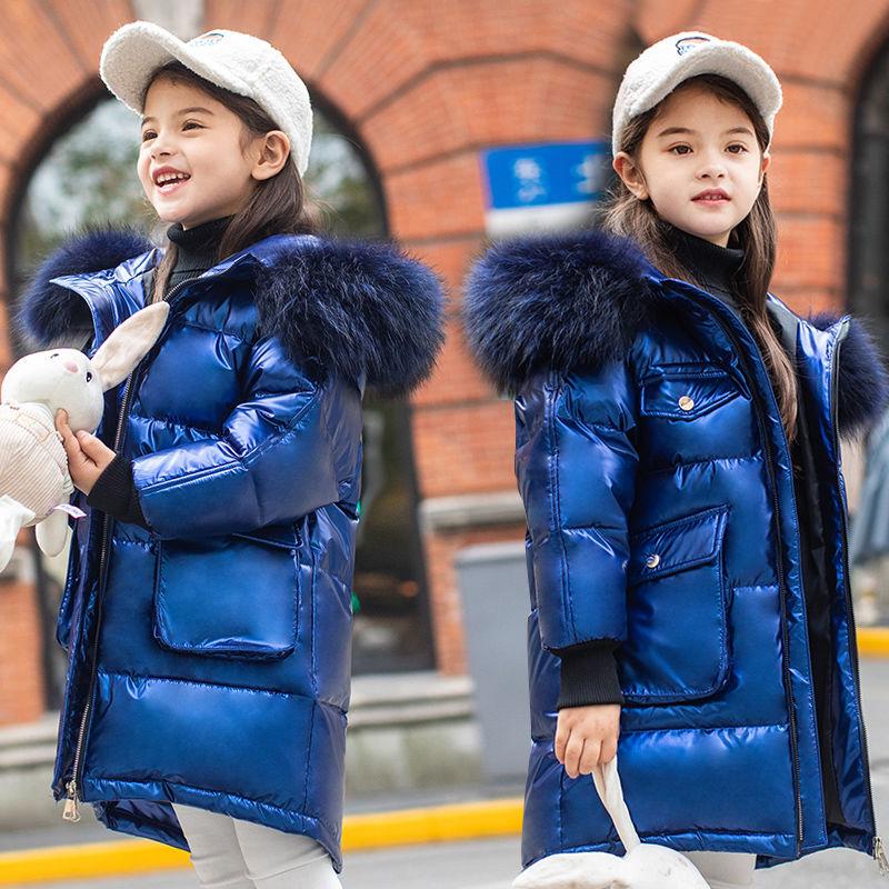 Winter Coats Girls Clothes Snowsuit Jacket Waterproof Outdoor Hooded Down Jacket Boys Kids Parka with Fur Collar Outwear4-13 Years