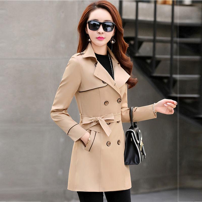 Windbreaker Large size Woolen coat Spring and Autumn Large Size Woman's clothing Long sleeves