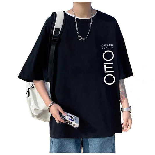 Letter Print T-shirts Hong Kong Trend Tees Oversized Soft Breathable Tops Summer Men O-neck Short Sleeve Casual Shirt