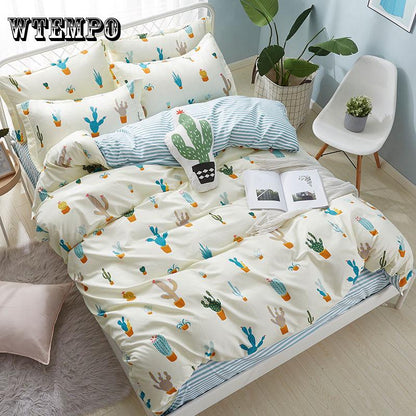 4pcs Bedding Sets  Bedclothes Queen Size Bedding Sets Duvet Cover+Bed Sheet Pillowcases