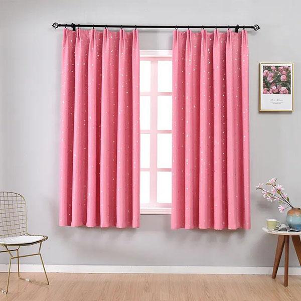 2Pcs/Set Roman Modern Semi-Blackout Curtain Embroidered Dream Star Curtains Kitchen Window Bedroom Curtains Home Decoration