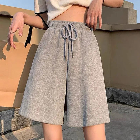 Sports Shorts Ladies Summer Large Size Loose Straight High Waist Slim Casual Wide Leg Five-point Pants Running Shorts for Women