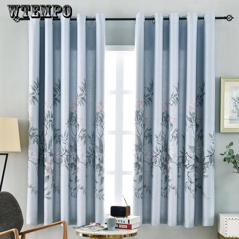 Printed Blackout Short Curtain Fabric Modern Minimalist Shade Bedroom Simple Short Curtain