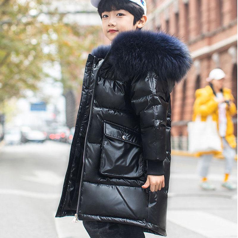 Winter Coats Girls Clothes Snowsuit Jacket Waterproof Outdoor Hooded Down Jacket Boys Kids Parka with Fur Collar Outwear4-13 Years