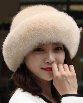 Women Fluffy Knitted Winter Warm Rex Rabbit Soft Fur Hats Casual Autumn Ladies Caps