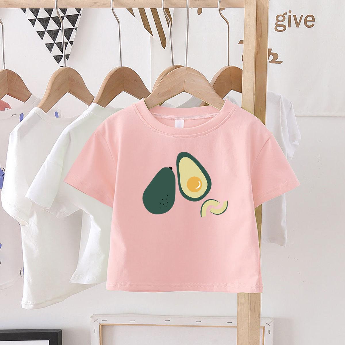 Summer Kids Cute Printing T Shirts Short Sleeve Tops Korean Style O-neck Loose T Shirts For Children Girls Boys