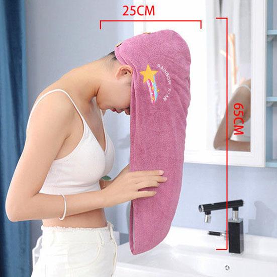 1pcs Women's Winter Dry Hair Cap Super Absorbent Shower Cap Hair Washing Quick Drying Embroidered Towel Female Thickened Hair Towel