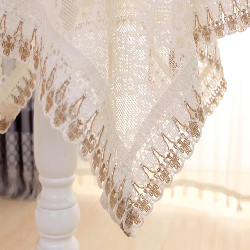 Tablecloth Coffee Table Square Table Round Tablecloth Cotton Linen Hollow Sweet Fresh Lace Home Fabric Home Decoration Washable