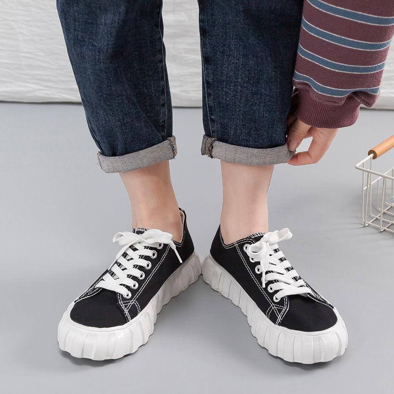 Korean Version of The Trend of All-match Canvas Shoes Women's Spring Casual Shoes Low-cut Student White Shoes