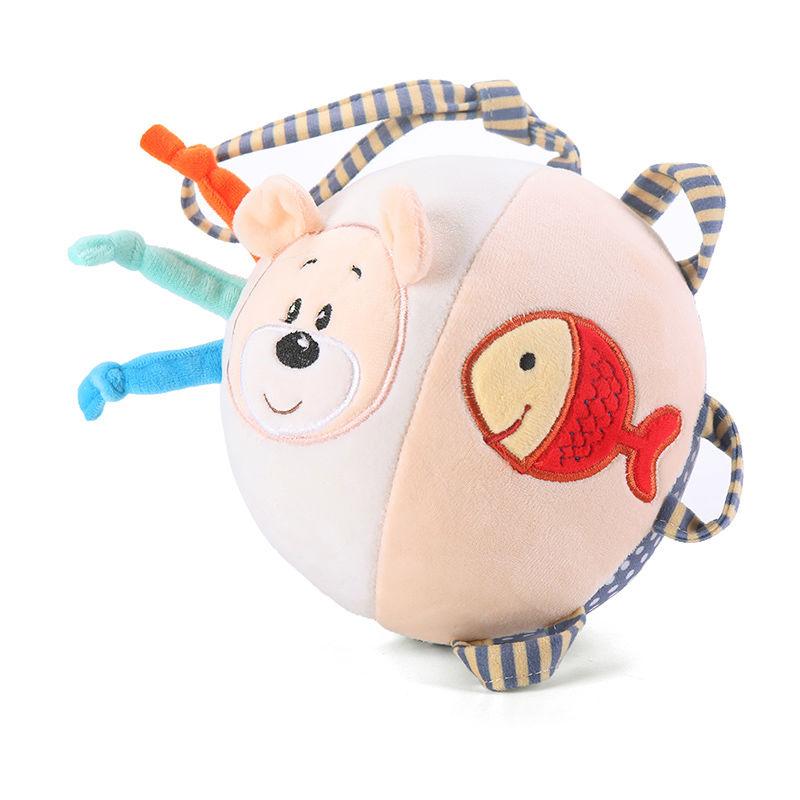 Lovely Baby Hand Ball Soft Ring Ball Bell Can Sound Plush Toy Cute Little Plush Ball Toy