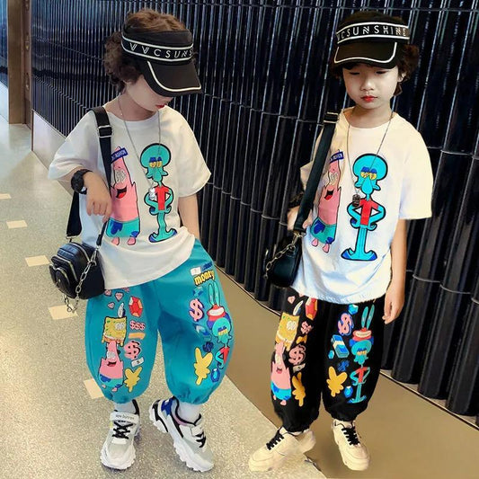 Boys Clothing Sets Summer Suits Small and Medium-sized Children Handsome Sports Summer Clothes Short-sleeved Clothes